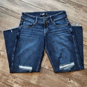 HOLLISTER Dark Wash Low Rise Baggy Jeans Size 13/33